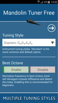 Mandolin Tuner Fast & Precise android App screenshot 1